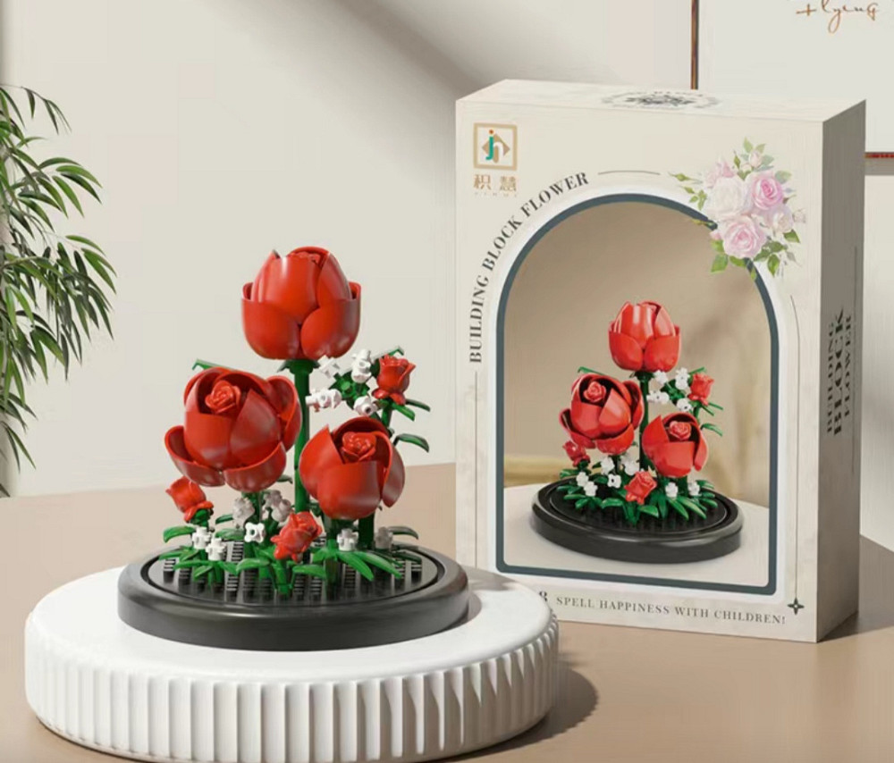 Конструктор 3D Цветы на подставке 120–190 деталей | Декоративный букет | Блочный конструктор для детей и доро Киев - изображение 5