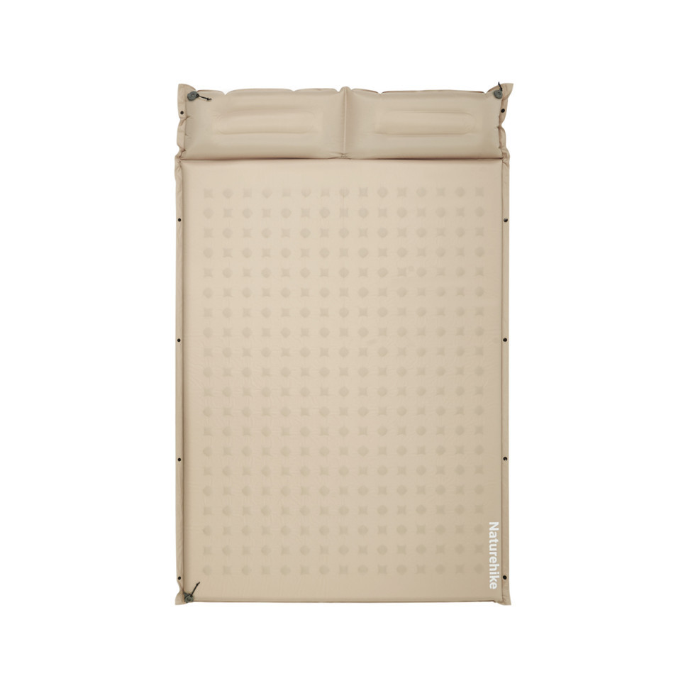 Матрац туристичний із подушкою, самонадувний двомісний Naturehike CNK2550WS025, вологостійкий, 200х130х3 см, бежевий Київ - фото 1