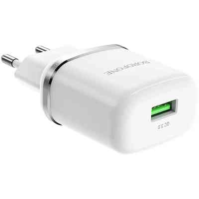 Зарядное устройство BOROFONE BA36A High Speed USB QC3.0 + cable USB to USB-C 18W White (6931474715975) Винница