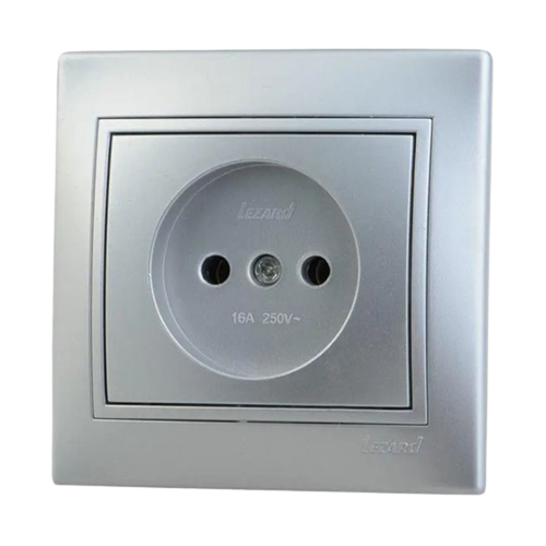 MIRA Розетка без заземлення метал сірий зі вставкою Lezard Харків - фото 1