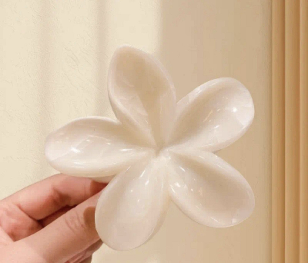 Заколка-крабік квітка Білий Смела - изображение 2