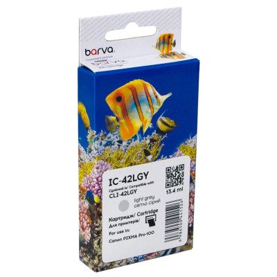 Картридж Barva Canon CLI-42LGY (6391B001) 900sh, light gray (IC-42LGY) Винница - изображение 1