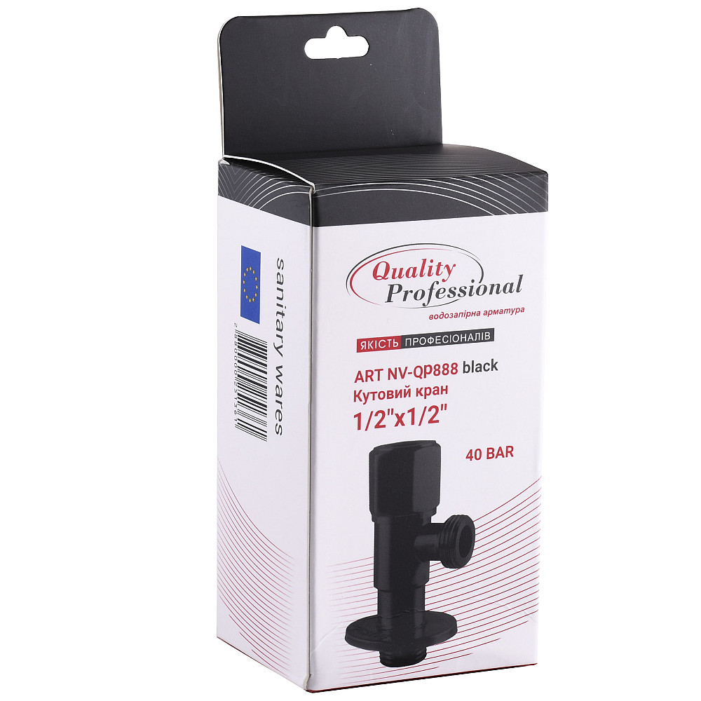 Кран кульовий кутовий Professional 1/2″X1/2″ NV-QP888 BLACK Луцк - изображение 2