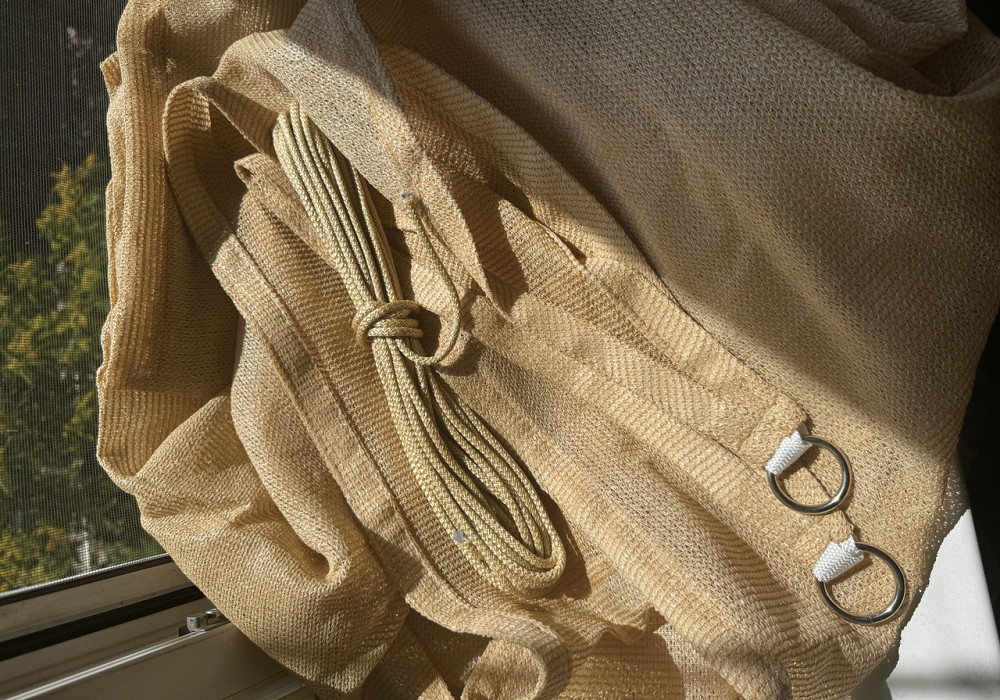 Тент навіс затінюючий прямокутний 3х6м сітка (Бежевий) Вінниця - фото 9