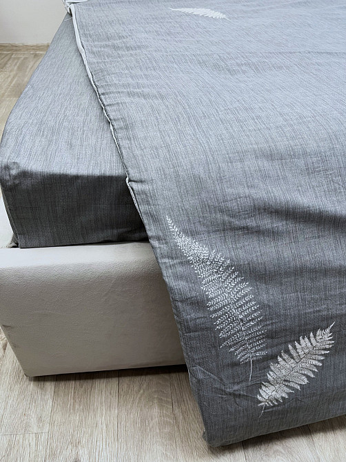 Ecotton Комплект постільної білизни Ecotton двоспальний Сімейний 150х215 см сірий Папороть (210 Коломыя - изображение 7