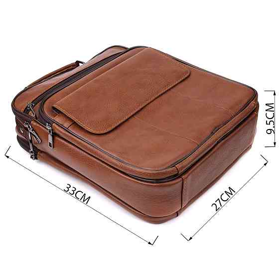 Чоловіча сумка з ручкою для перенесення в руці з натуральної шкіри Vintage 23025 Світло-коричневий Київ