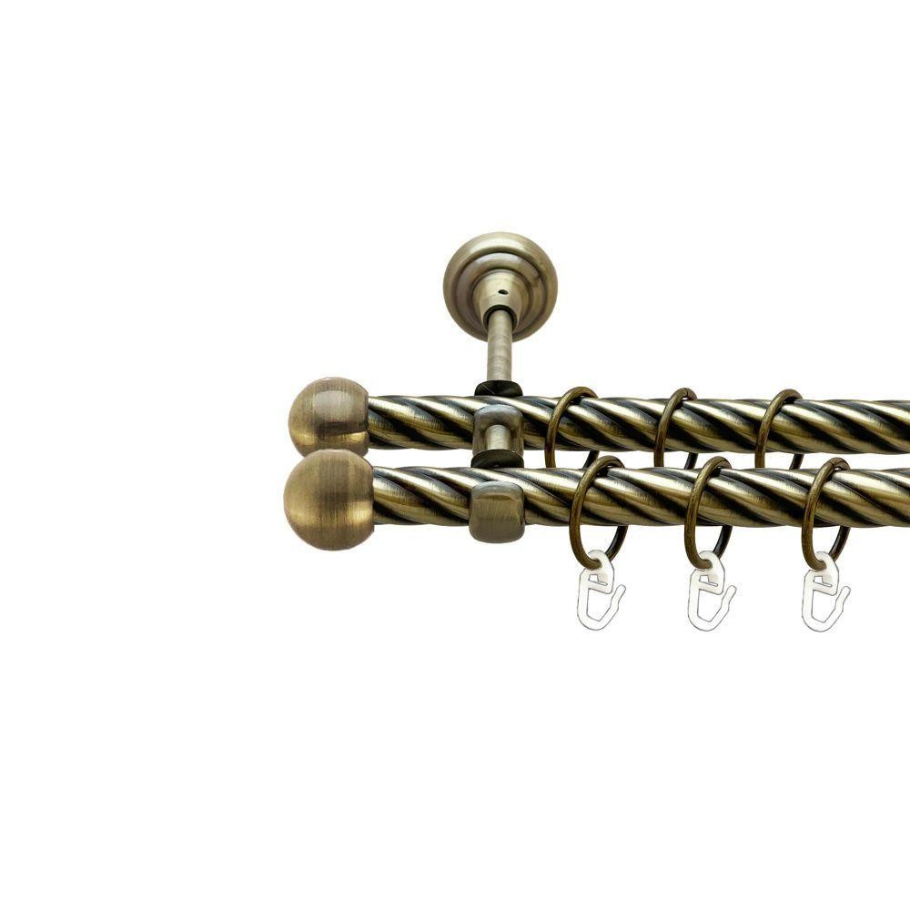 Карниз Orvit Куля Болонь металевий дворядний відкритий скручена труба кільце металеве Антик 19\19 мм 200 см Львов - изображение 1