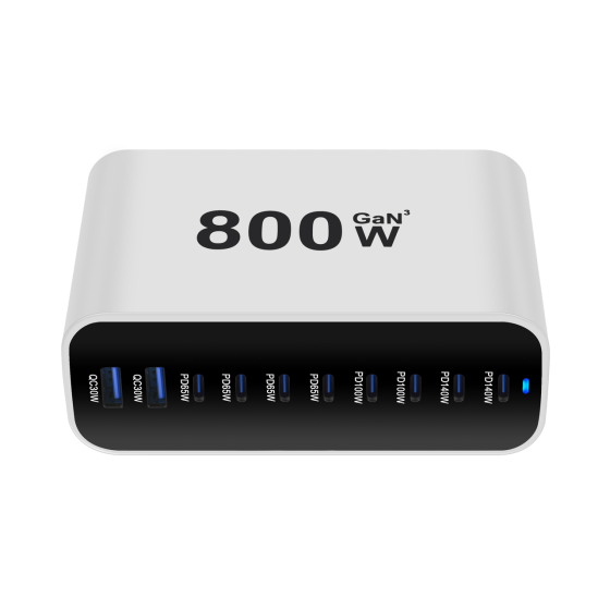 Мережевий зарядний пристрій GAN3 Pro YMS-615-800W (8Type-C 140-65W+2USBQC3.0-30W) Білий Вінниця