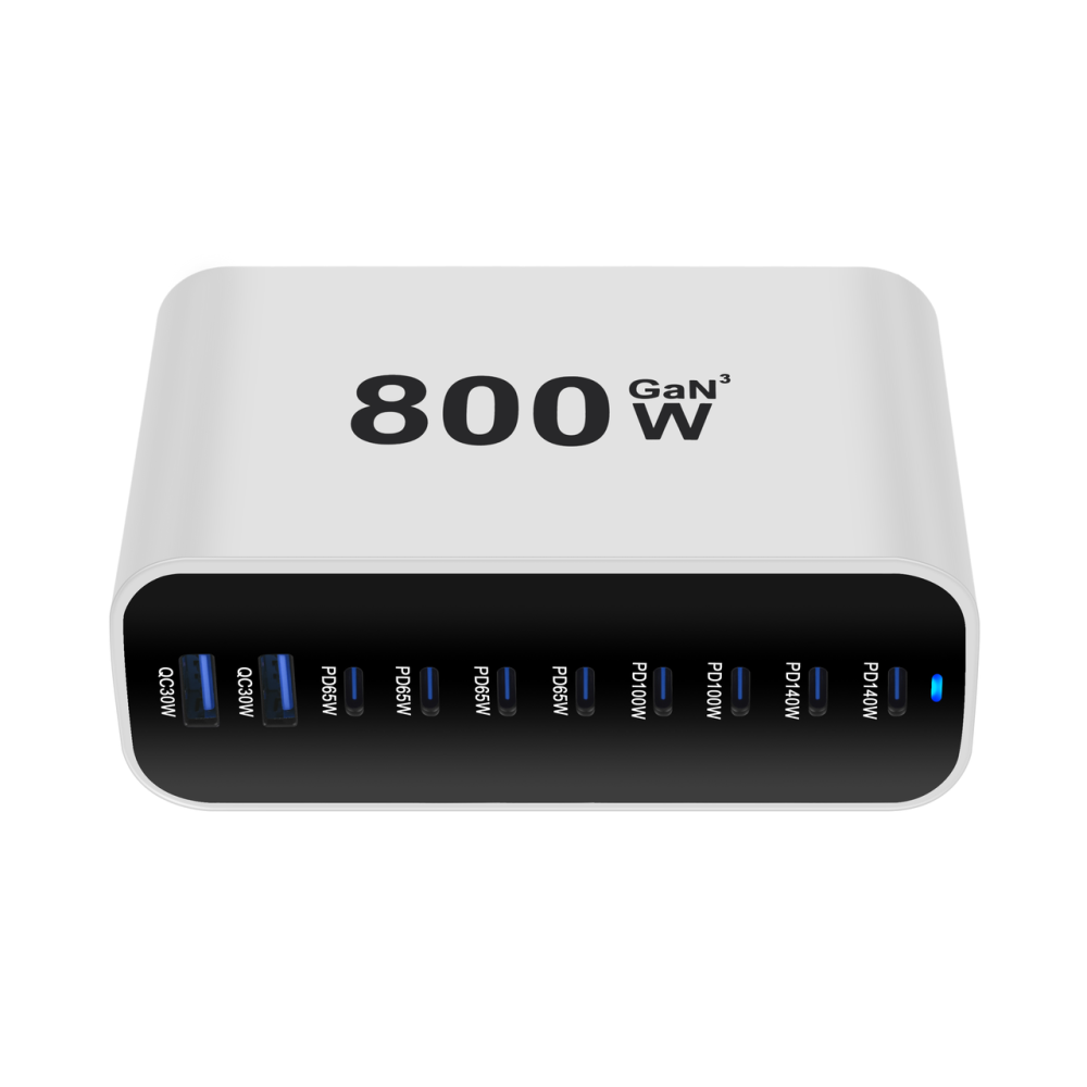 Мережевий зарядний пристрій GAN3 Pro YMS-615-800W (8Type-C 140-65W+2USBQC3.0-30W) Білий Вінниця - фото 3