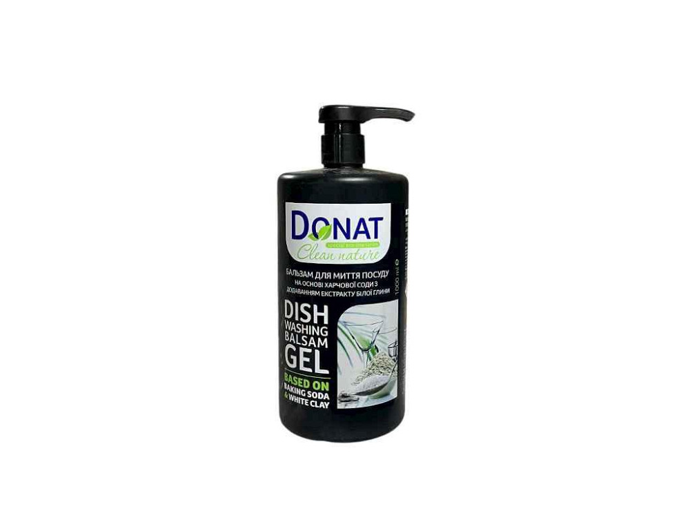 Гель для миття посуду 1л Харчова сода з Білою глиною (з дозатором) Clean Nature ТМ DONAT Київ - фото 2
