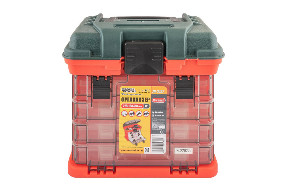 MASTERTOOL Органайзер MASTERTOOL з висувними боксами 4 шт 73 секції 11" 279х184х254 мм 79-3182 Коломыя - изображение 1
