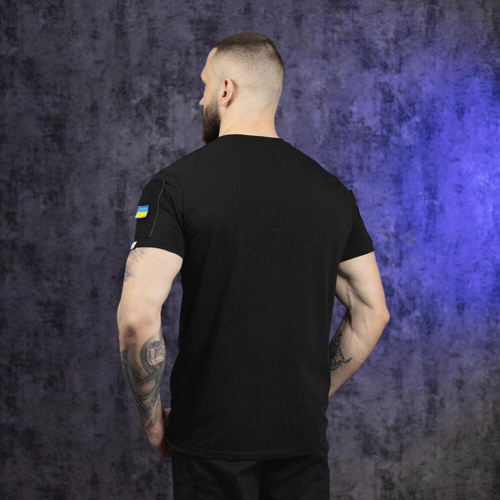 Футболка мужская однотонная чёрная Pobedov Peremoga Військова Киев - изображение 3