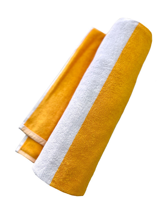 Пляжний рушник Ideal Textile махровий в смужку 90х170см (56860346) жовта смужка Чернівці - фото 1