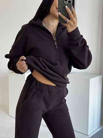 Женский теплый костюм двойка: кофта и штаны из турецкого флиса Шоколад, 42/44 Одесса