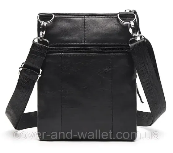 Маленькая вертикальная мужская сумка из натуральной кожи PS Leather Киев