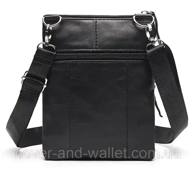 Маленькая вертикальная мужская сумка из натуральной кожи PS Leather Киев - изображение 5