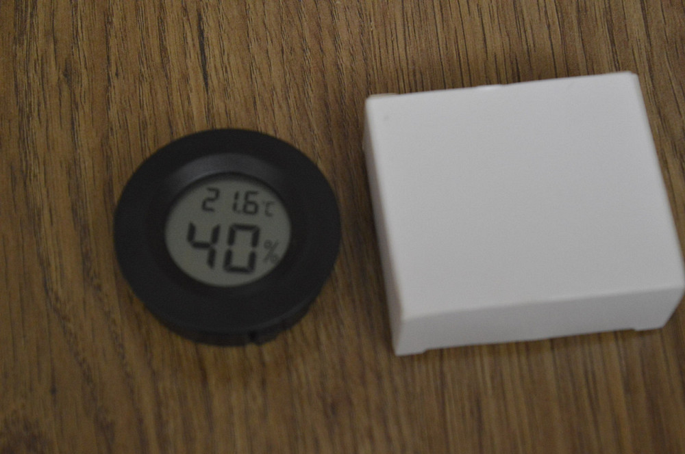 Термометр-гигрометр 27000 цифровой круглый черный Полтава - изображение 1