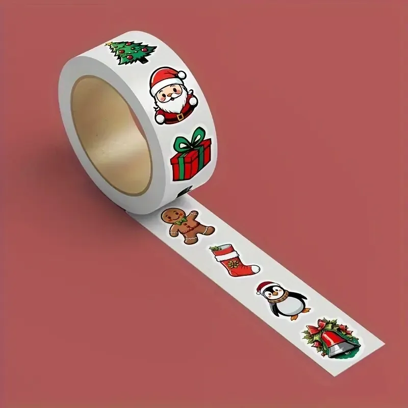 Набор рождественских наклеек 500 шт – праздничные стикеры 8 вариантов дизайна Киев - изображение 1