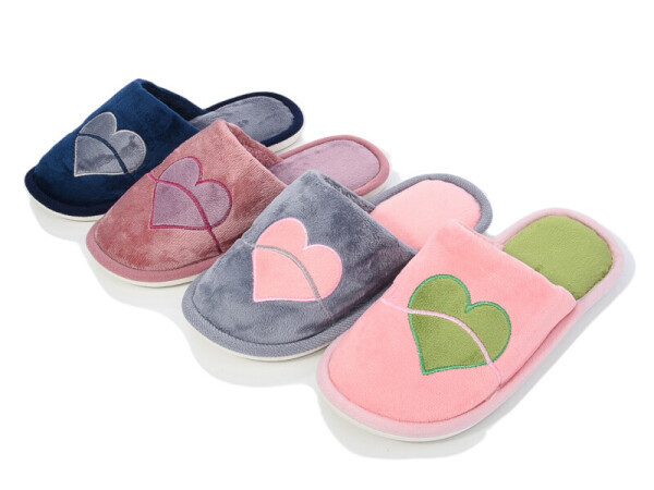 Тапочки женские домашние с сердечком закрытый носок Бордовый, 37 Одесса - изображение 1