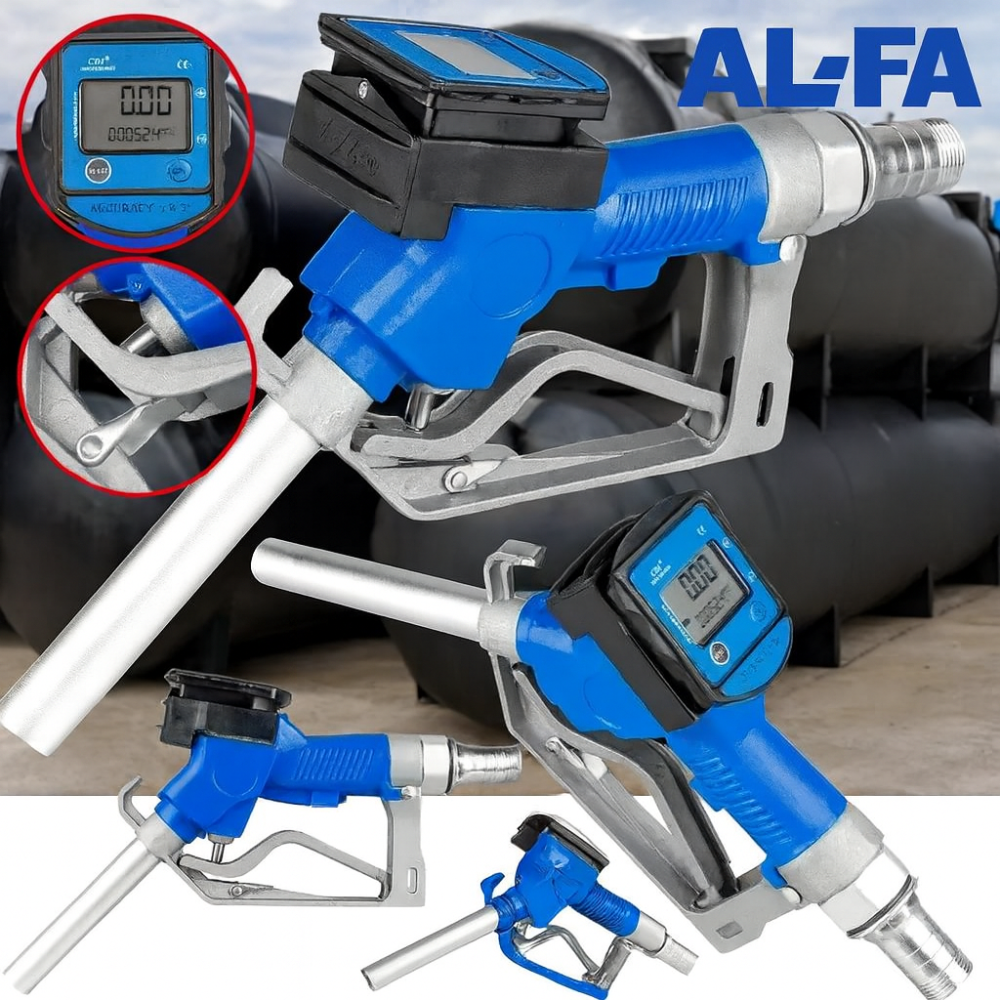 Заправний пістолет для перекачування палива AL-FA пістолет з цифровим лічильником для СТО з LCD‑дисплеєм для дизеля Львів - фото 7