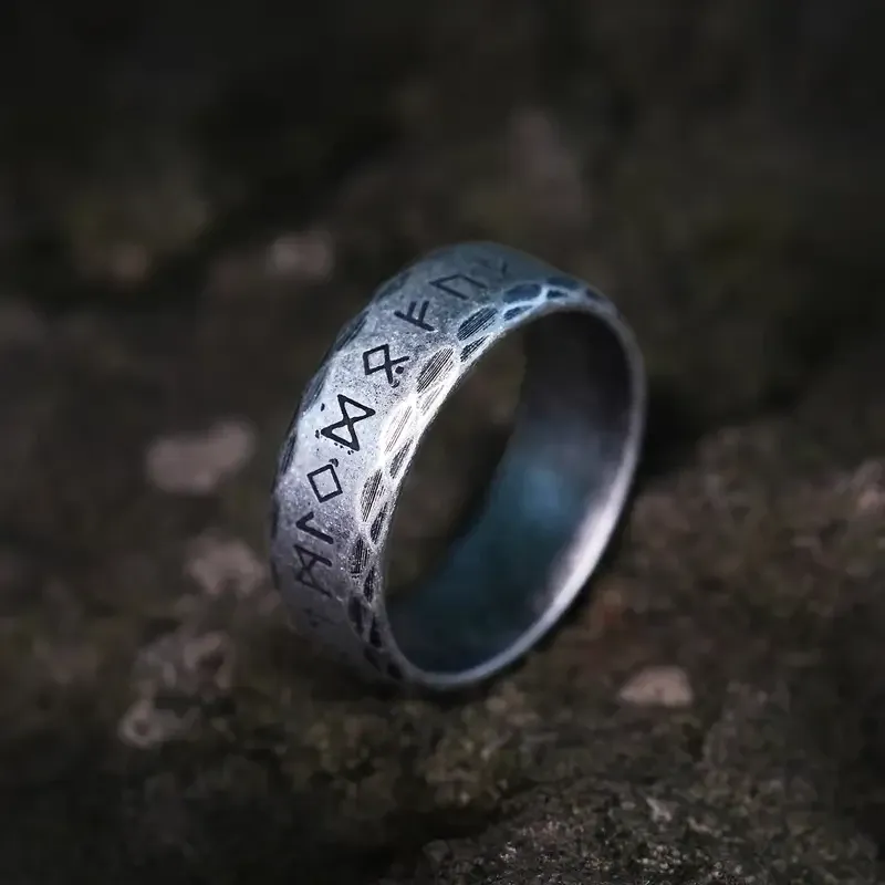 Перстень с рунами из нержавеющей стали — нордический стиль (унисекс) Киев - изображение 1