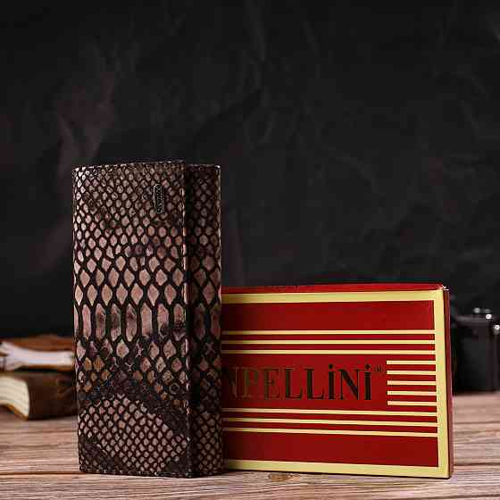 Ультрастильный женский кошелек из фактурной натуральной кожи с тиснением под змею CANPELLINI 21713 Разноцветный Киев