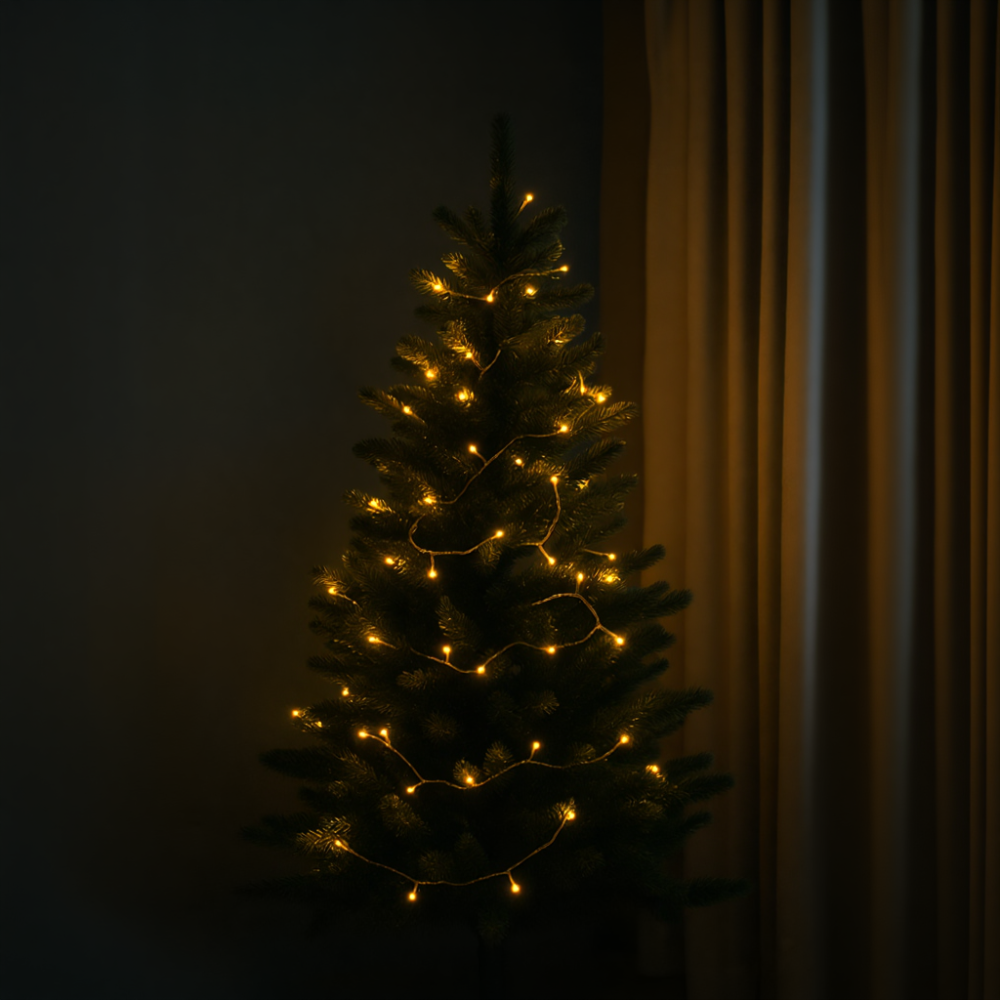 Гірлянда настінна 10 м, 120 LED, жовта, чорний провод Київ - фото 2