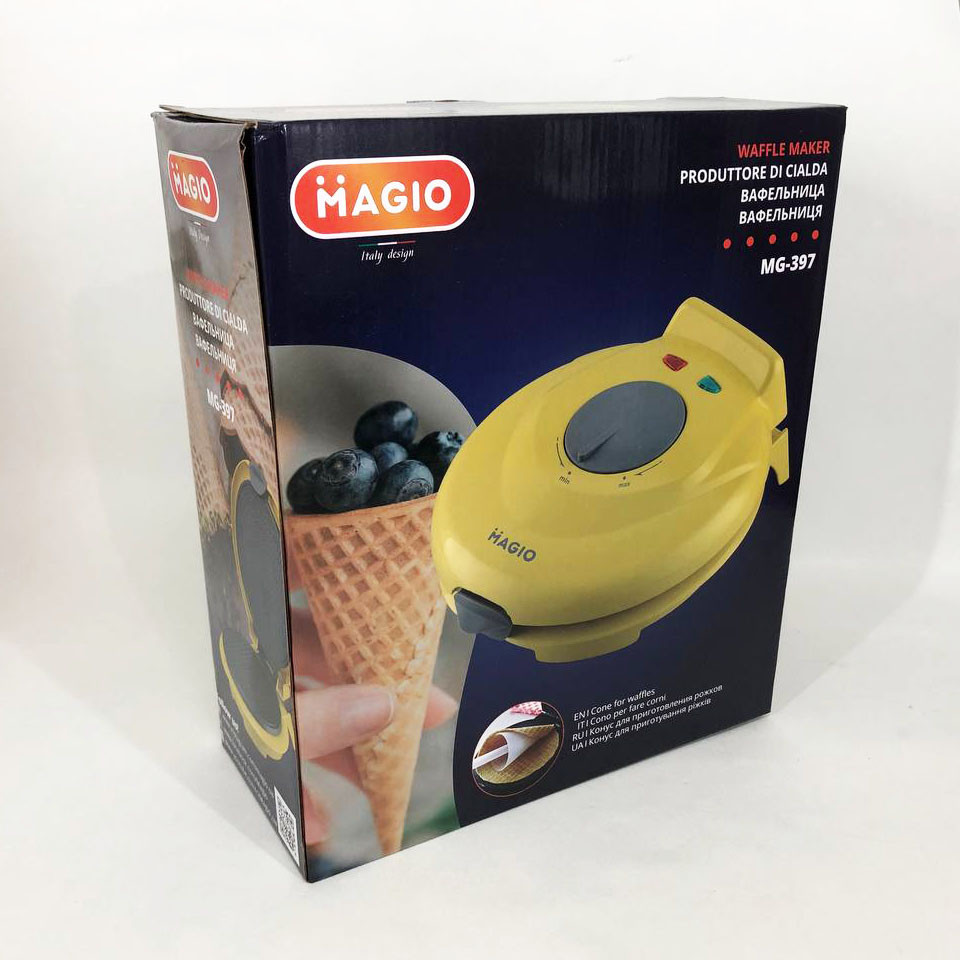 Вафельниця кругла з антипригарним покриттям Magio MG-397 750Вт, Дешева вафельниця ES-26 Івано-Франківськ - фото 1