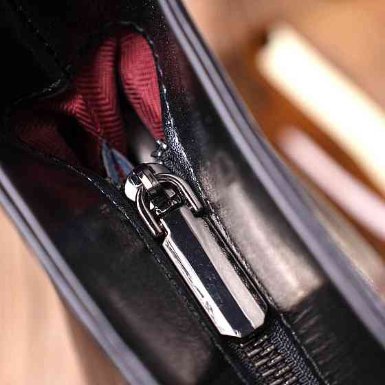 Функціональна сумка шоппер із натуральної шкіри 22095 Vintage Чорна Київ