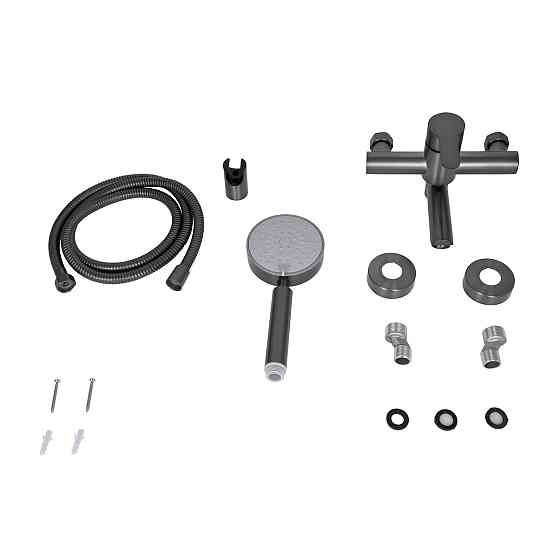 Змішувач для ванни Brinex Pure 006 з поворотним виливом (з душовим гарнітуром) Graphite BRIPUR006GRP Київ