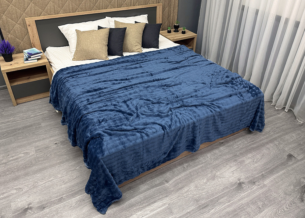 Плед-покривало 200х230 см (+-5см) Soft Night Синій (87-137) Київ - фото 3