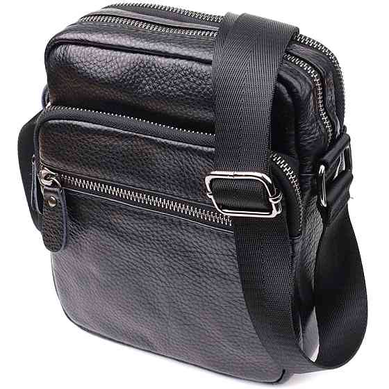 Мужская сумка на плечо из натуральной кожи Vintage 23020 Черный Киев