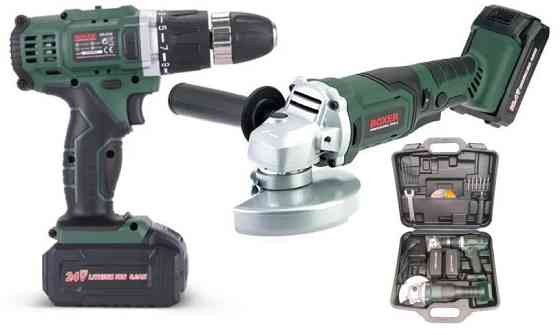 SR-036 Акумуляторний набір: УШМ болгарка 125 мм + дриль-шуруповерт 24 В з 2 акумуляторами та кейсом Одеса