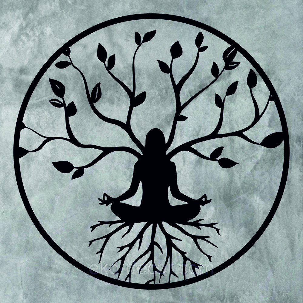 Декоративне настінне 3D Панно «ЙОГА» Декор на стіну з об'ємом 70*70 см, Чорний Київ - фото 8