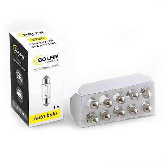 Лампа розжарювання Solar C5W 24V 5W SV8.5 T11x41, 10шт Київ