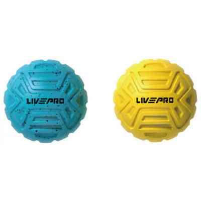 Масажний м&apos;яч LivePro Massage Ball LP8507 блакитний/жовтий Уні 6.8см (6951376104042) Вінниця