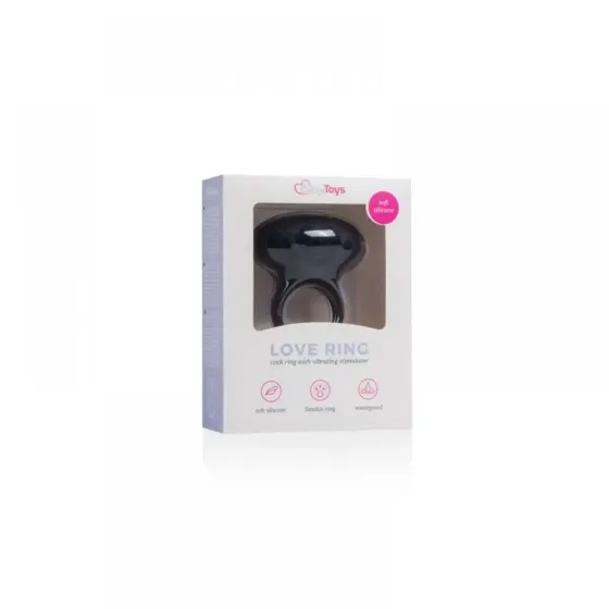 Ерекційне кільце з вібрацією Vibrating Cock Ring Black Sex Aura Київ