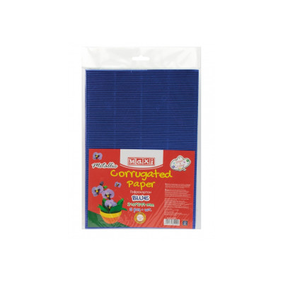 Кольоровий картон Maxi A4 Гофрокартон металізований 21х29,7 см синій (MX61909) Вінниця - фото 1