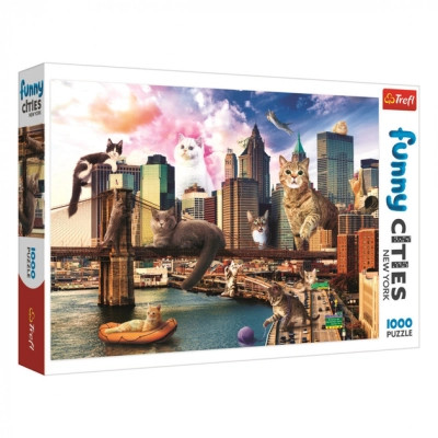 Пазл Trefl Funny Cities Кошки в Нью-Йорке 1000 элементов (5900511105957) Винница - изображение 1