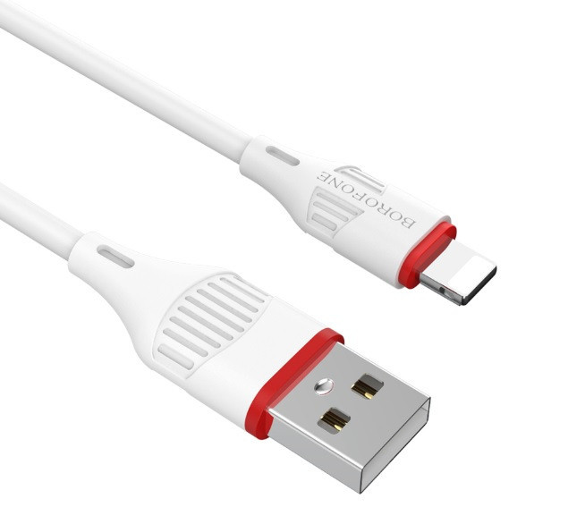 Кабель Lightning Hoco Borofone 1м White Киев - изображение 1