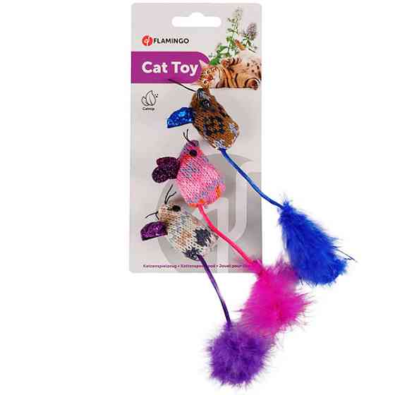 Flamingo Mohaire Mouse Glamour ФЛАМІНГО ВОВНЯНА МИША ГЛАМУР іграшка з котячою м’ятою для котів Київ
