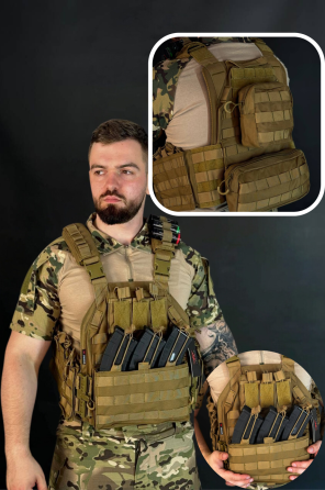Плитоноска койот yakeda зі швидким скиданням  штурмова чоловіча плитоноска з 9 сумками   WAR Львів