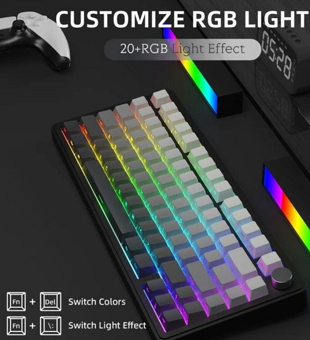 Механічна клавіатура Attack Shark X85 (Чорно-білий градієнт) Харків - фото 3