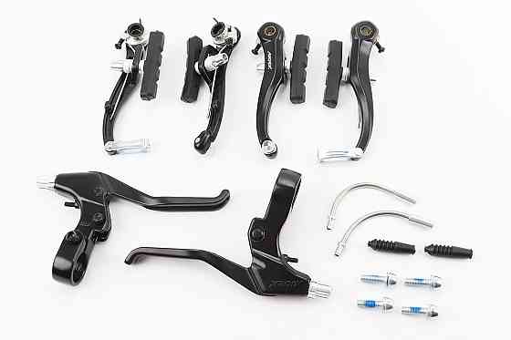 Гальмо V-brake 110мм (2 колеса) з ручками, алюмінієве, чорне 10DG/483D Киев