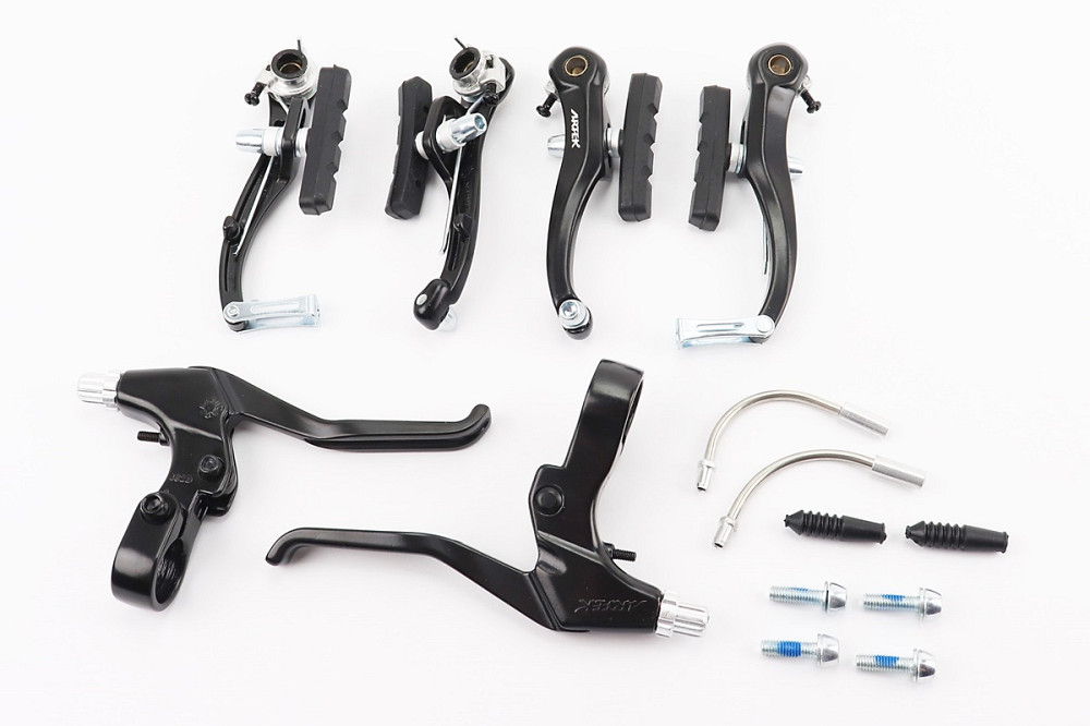 Гальмо V-brake 110мм (2 колеса) з ручками, алюмінієве, чорне 10DG/483D Київ - фото 1