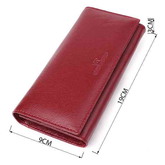 Елегантний гаманець у два складення з натуральної шкіри ST Leather 23065 Бордовий Київ