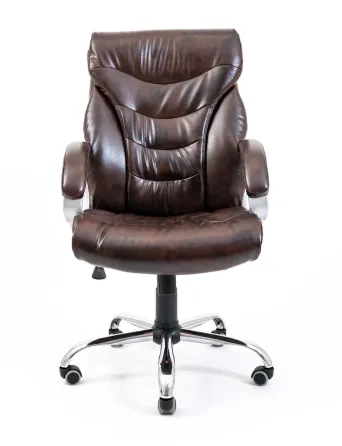 Офісне Крісло Керівника Richman Cagliari Madras Dark Brown Хром М1 Tilt Коричневий Київ