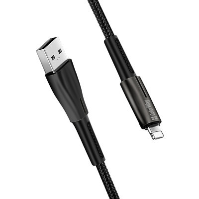 Дата кабель USB 2.0 AM to Lightning 1.0m zinc alloy + led black ColorWay (CW-CBUL035-BK) Винница - изображение 5