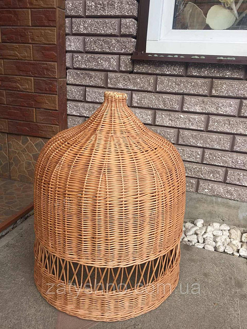 Люстра плетена із візерунком | із лози люстра плетена | плетена люстра під розмір Київ - фото 4