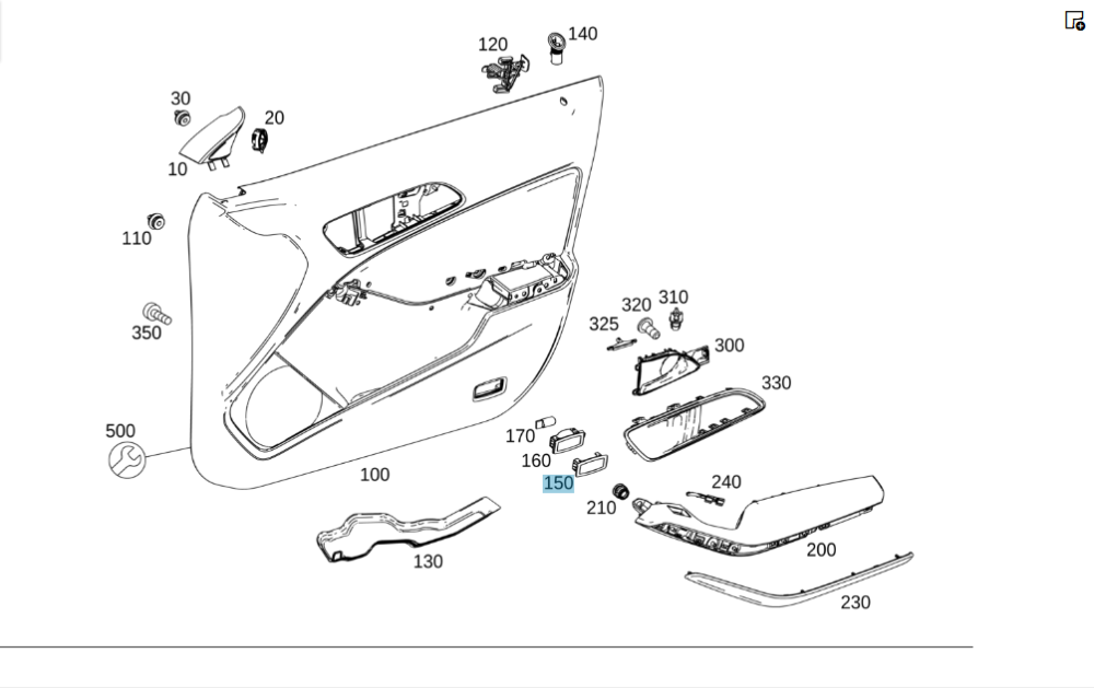 Mercedes-Benz  A1177200048 Накладка плафончика на задній дверній карті C-Class Coupe C205 C-Class Cabrio A205 E-Class Coupe C207 Одесса - изображение 2